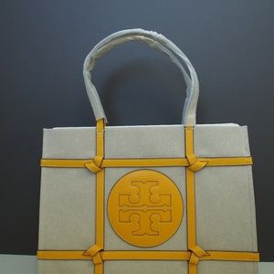 Tory Burch Ella Canvas Quadrant Knot Tote